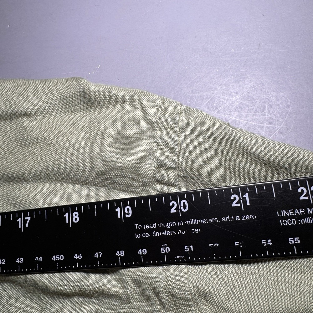 Brooks Brothers Sport Shirt Mens M Medium Green 100 Irish Linen Vintage Long - Picture 7 of 9
